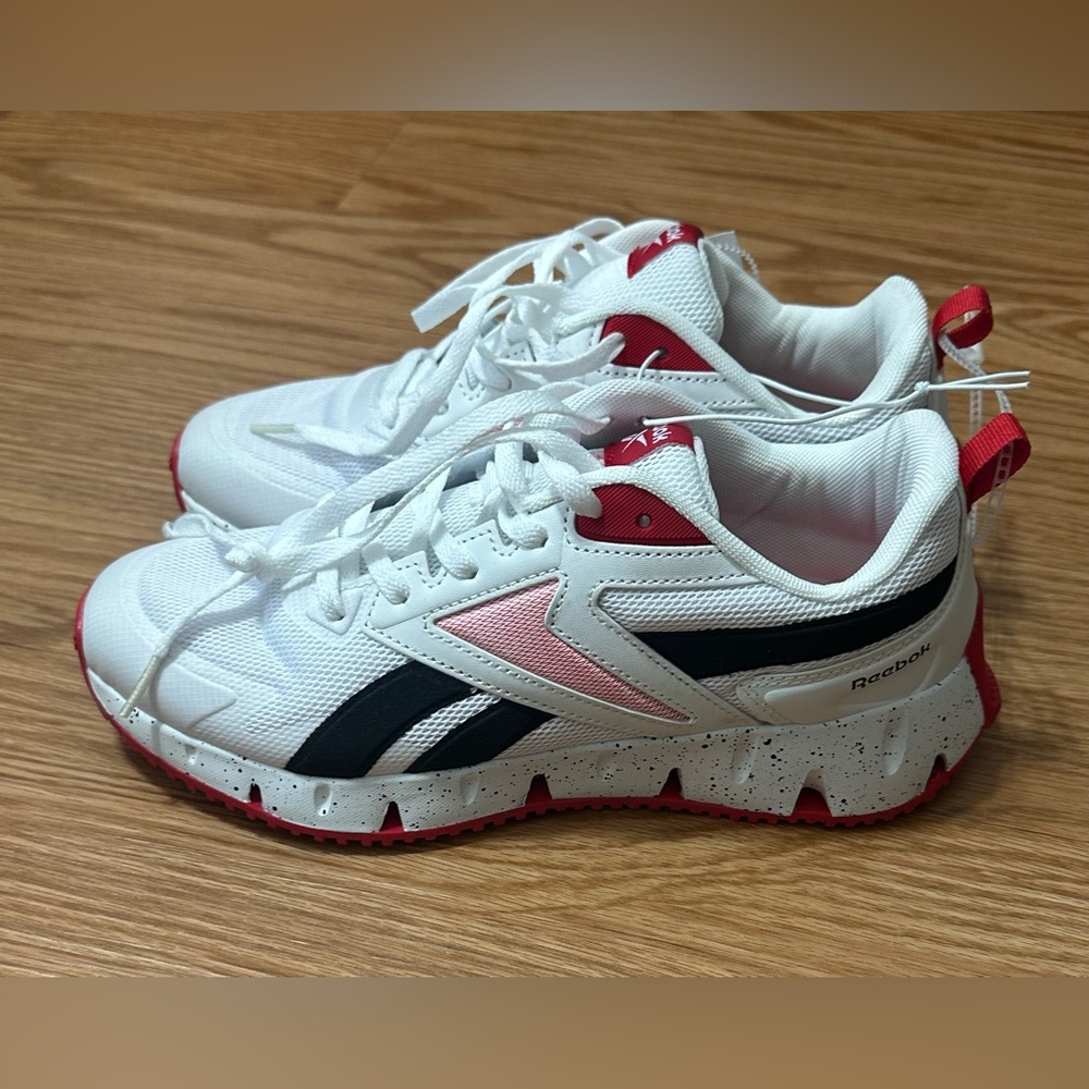 Reebok Zig Dynamica 2.0 Shoes Men’s 7 White010 Red Pink Casual Sneakers D1015